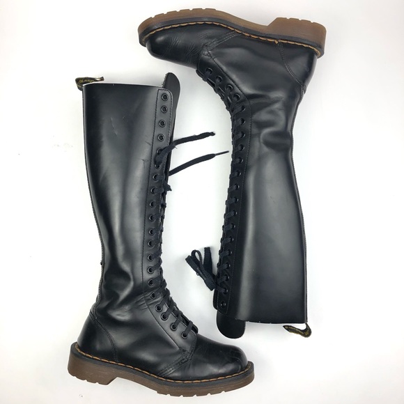 doc martens knee high combat boots